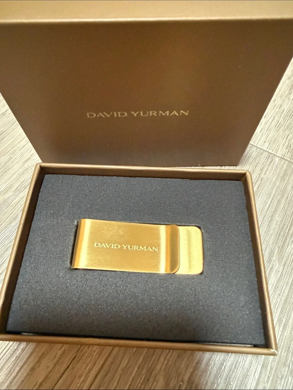 David Yurman Gold Money Clip with Logo